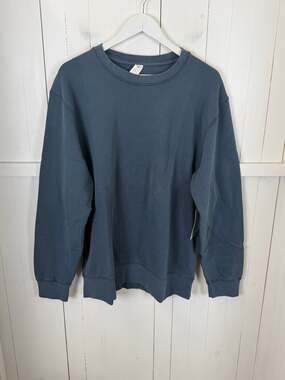 Original Favorites Blue Cotton Pullover Sweatshirt, Size L, NWT
